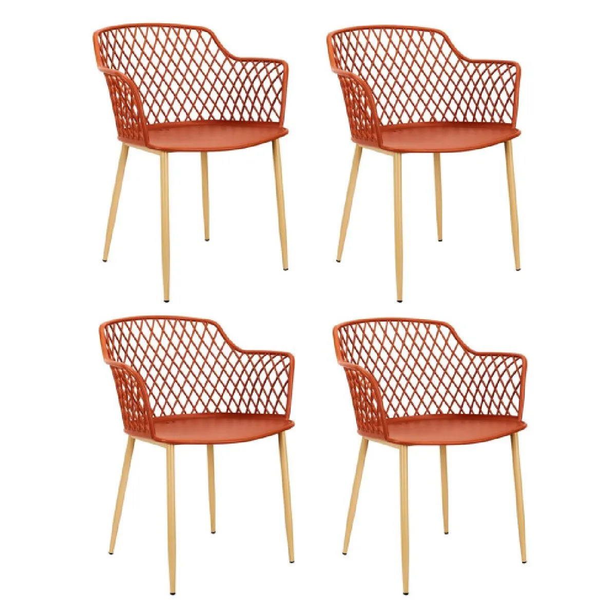 Paris prix Lot de 4 fauteuils de jardin - Terracotta Paris prix Lot de 4 fauteuils de jardin - Terracotta