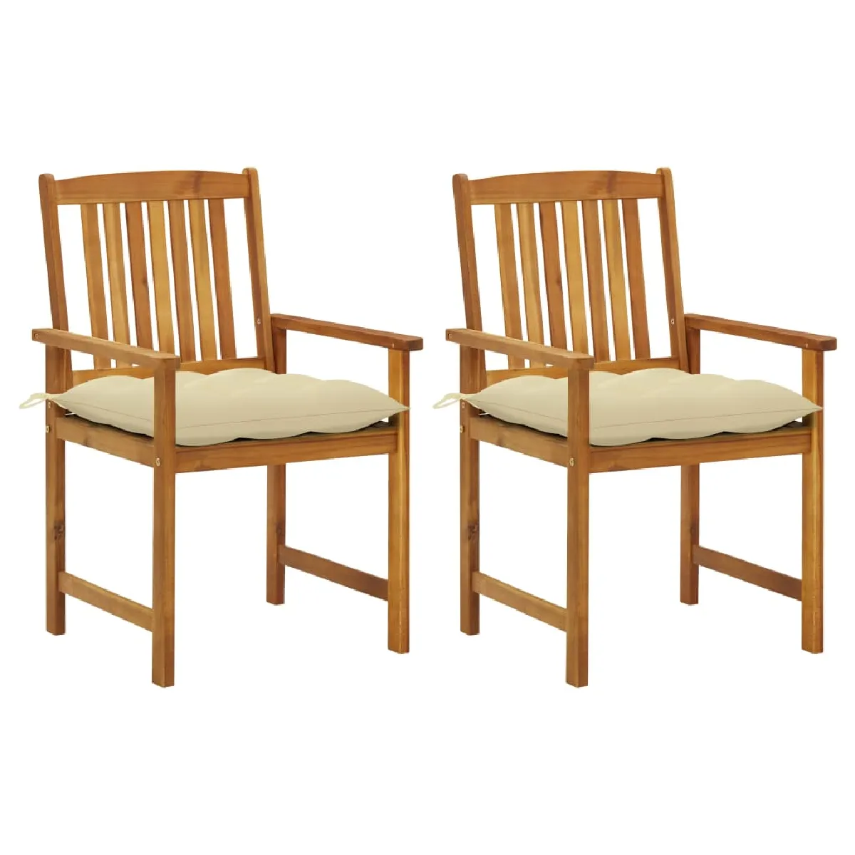 vidaXL Chaises de jardin avec coussins - Lot de 2