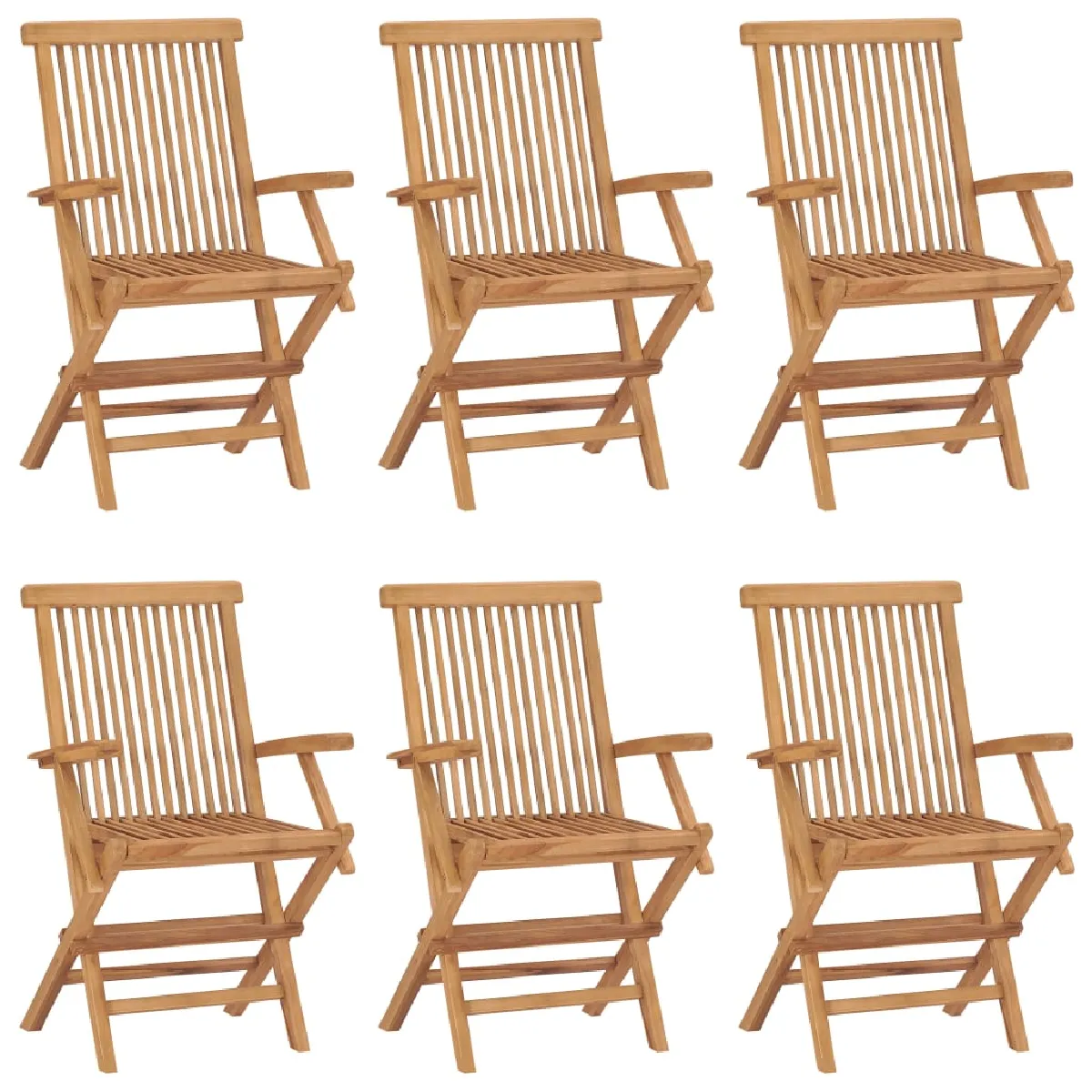 vidaXL Chaises pliables de jardin lot de 8 Teck - vue 3