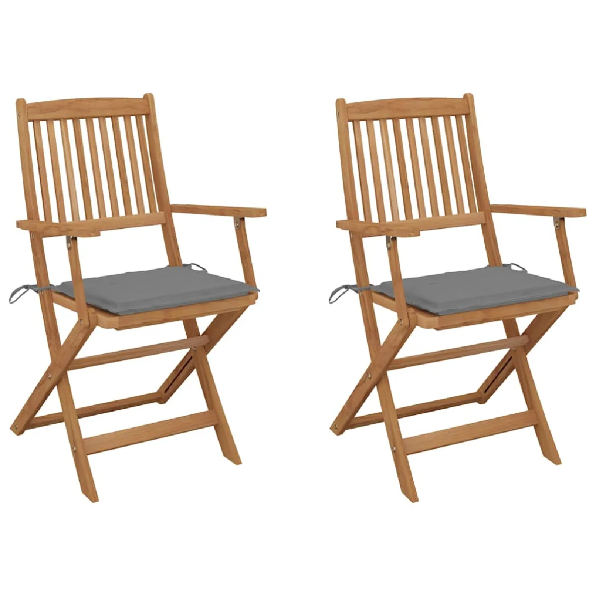vidaXL Chaises pliables de jardin avec coussins Lot de 8 - vue 9