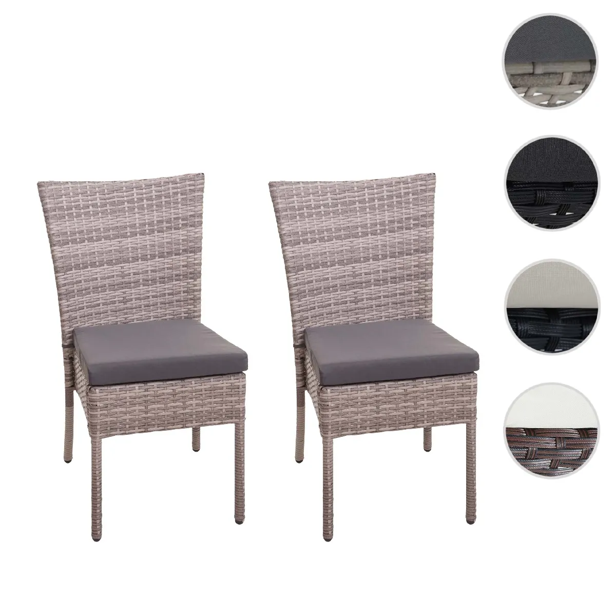 Mendler lot de 2 chaises de jardin empilables - vue 2