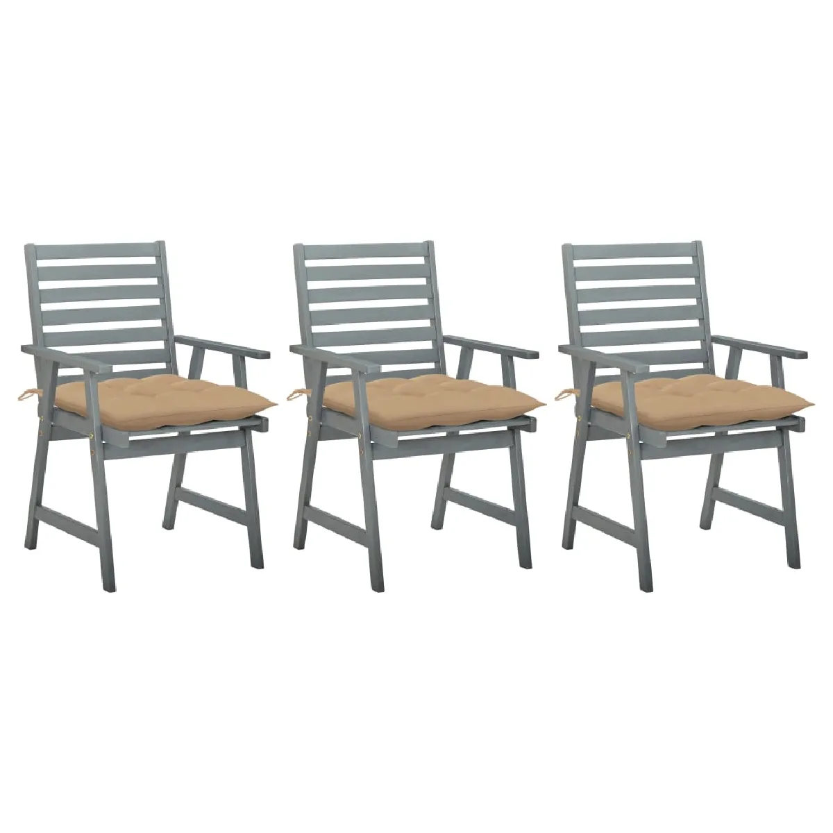 vidaXL Chaises à manger d'extérieur lot de 8 avec coussins Acacia massif - vue 2