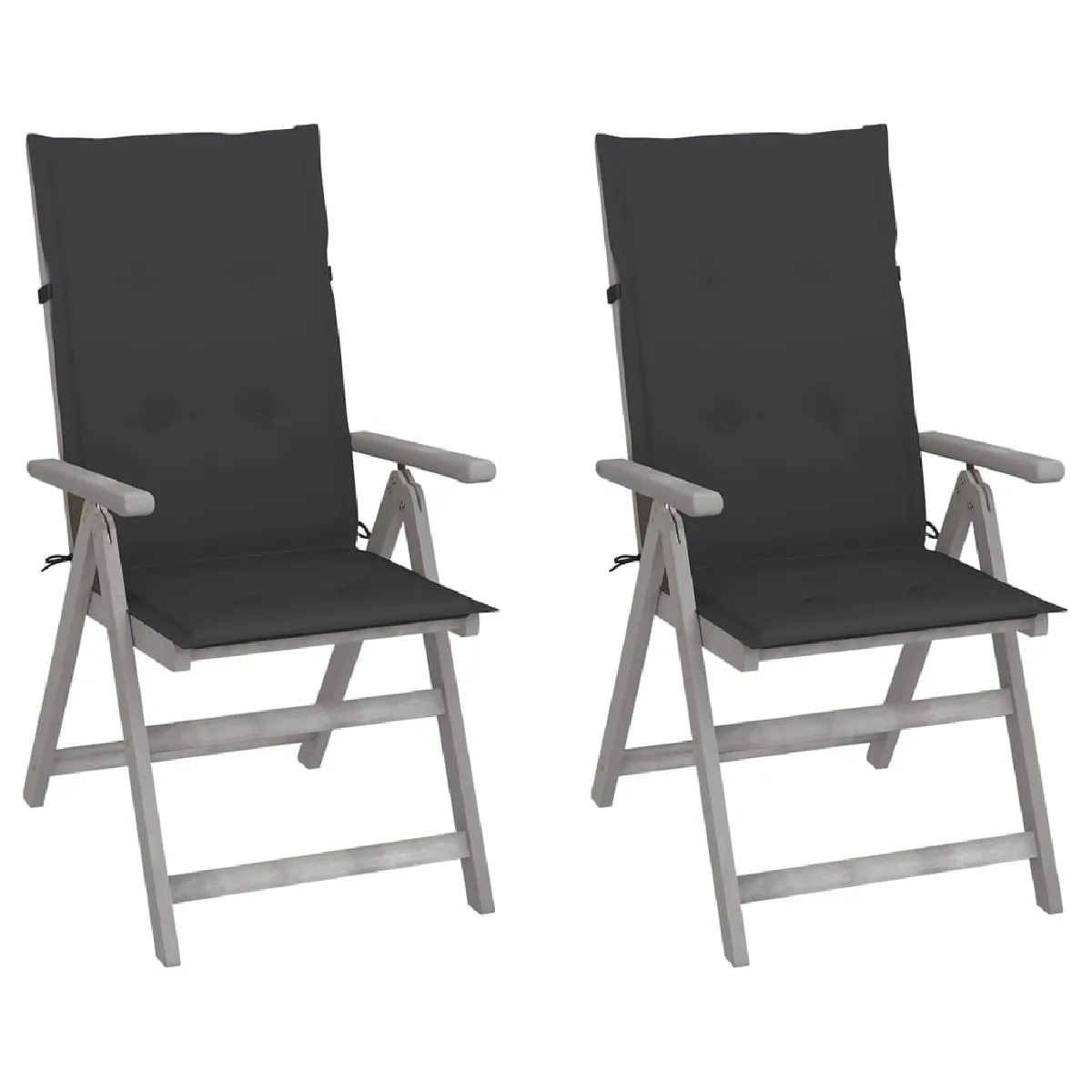 vidaXL Chaises inclinables de jardin lot de 4 avec coussins - vue 8