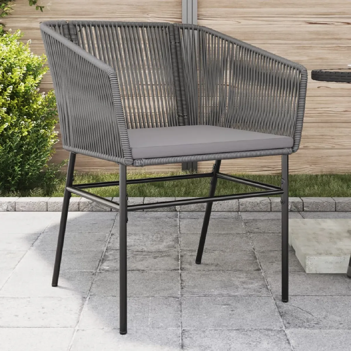 vidaXL Chaises jardin lot de 2 avec coussins résine tressée