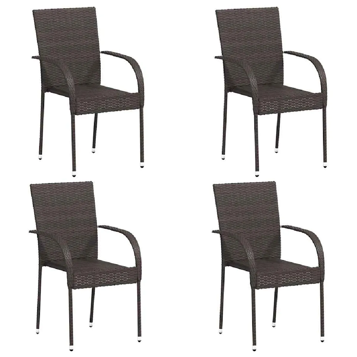vidaXL Chaises empilables d'extérieur lot de 4