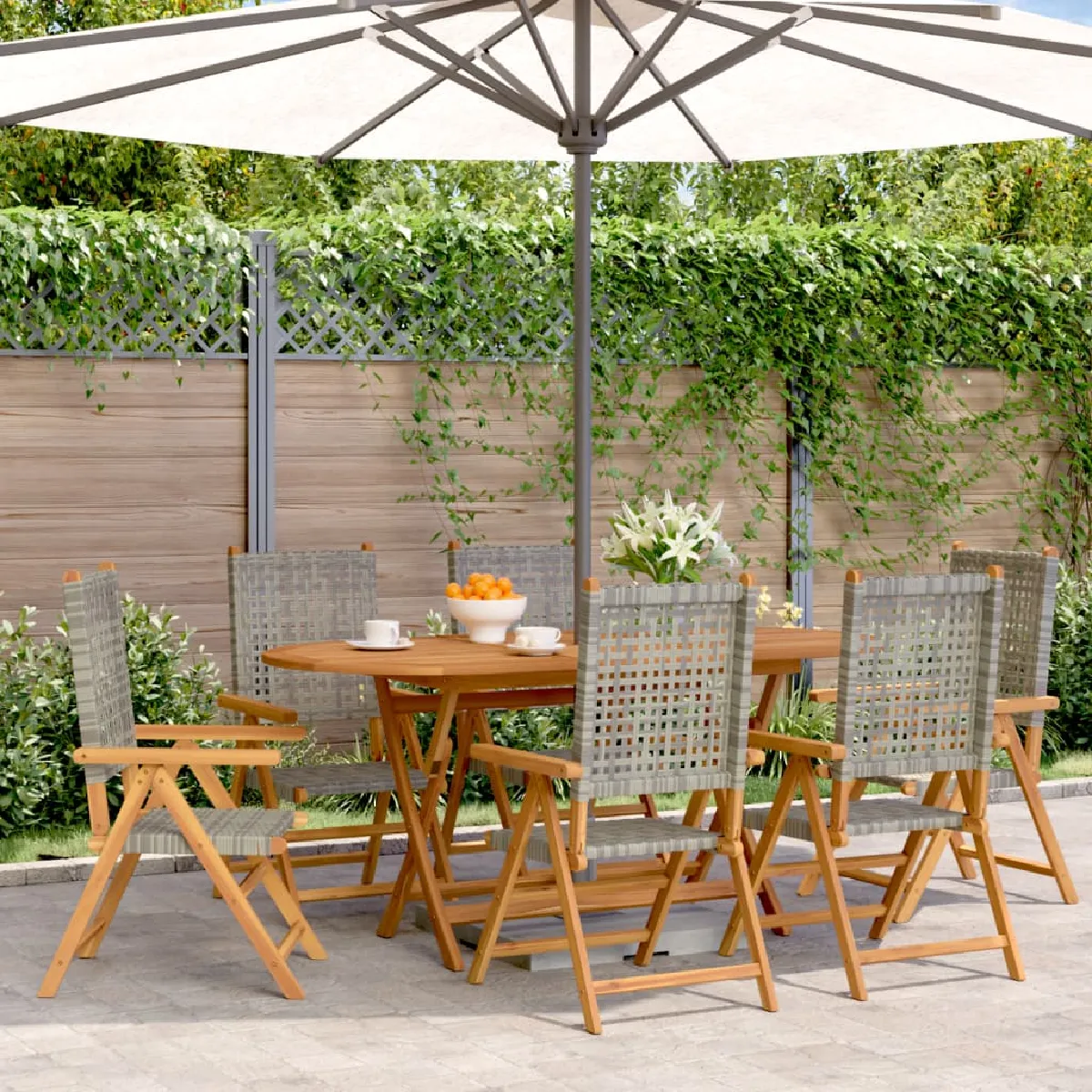 VidaXL Chaises inclinables de jardin Rotin - vue 2