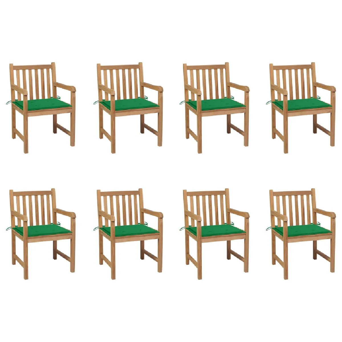 Vidaxl Teck Chaises de jardin Lot de 8 - vue 7