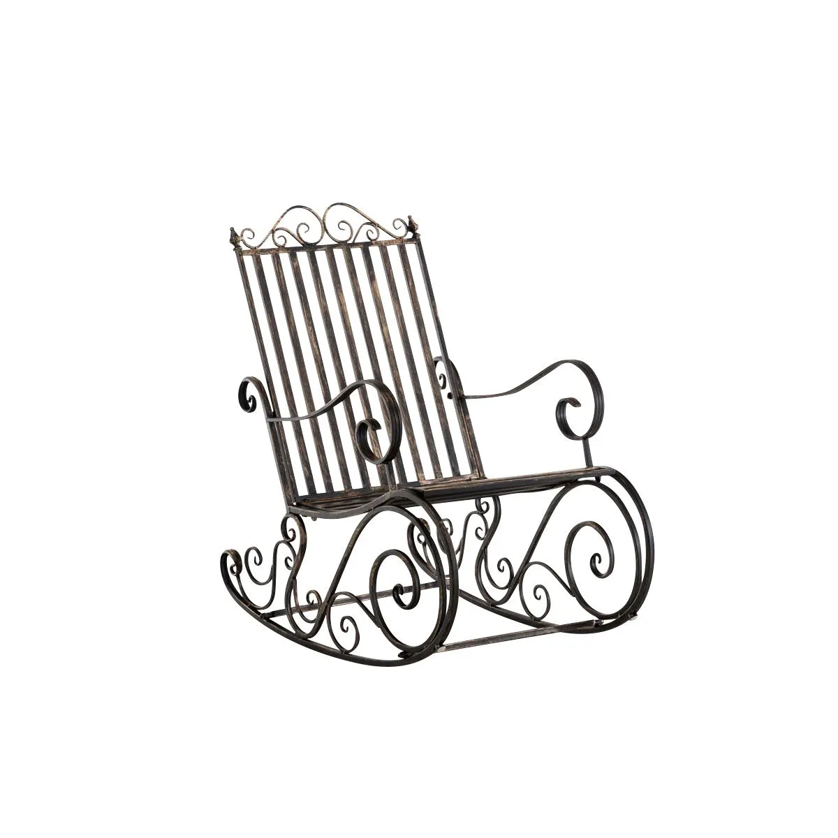 Decoshop26 Chaise de jardin à bascule - Bronze