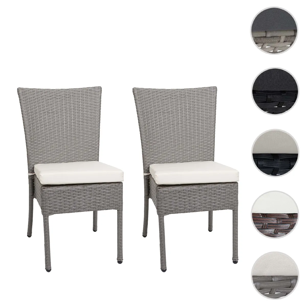 Mendler lot de 2 chaises de jardin empilables