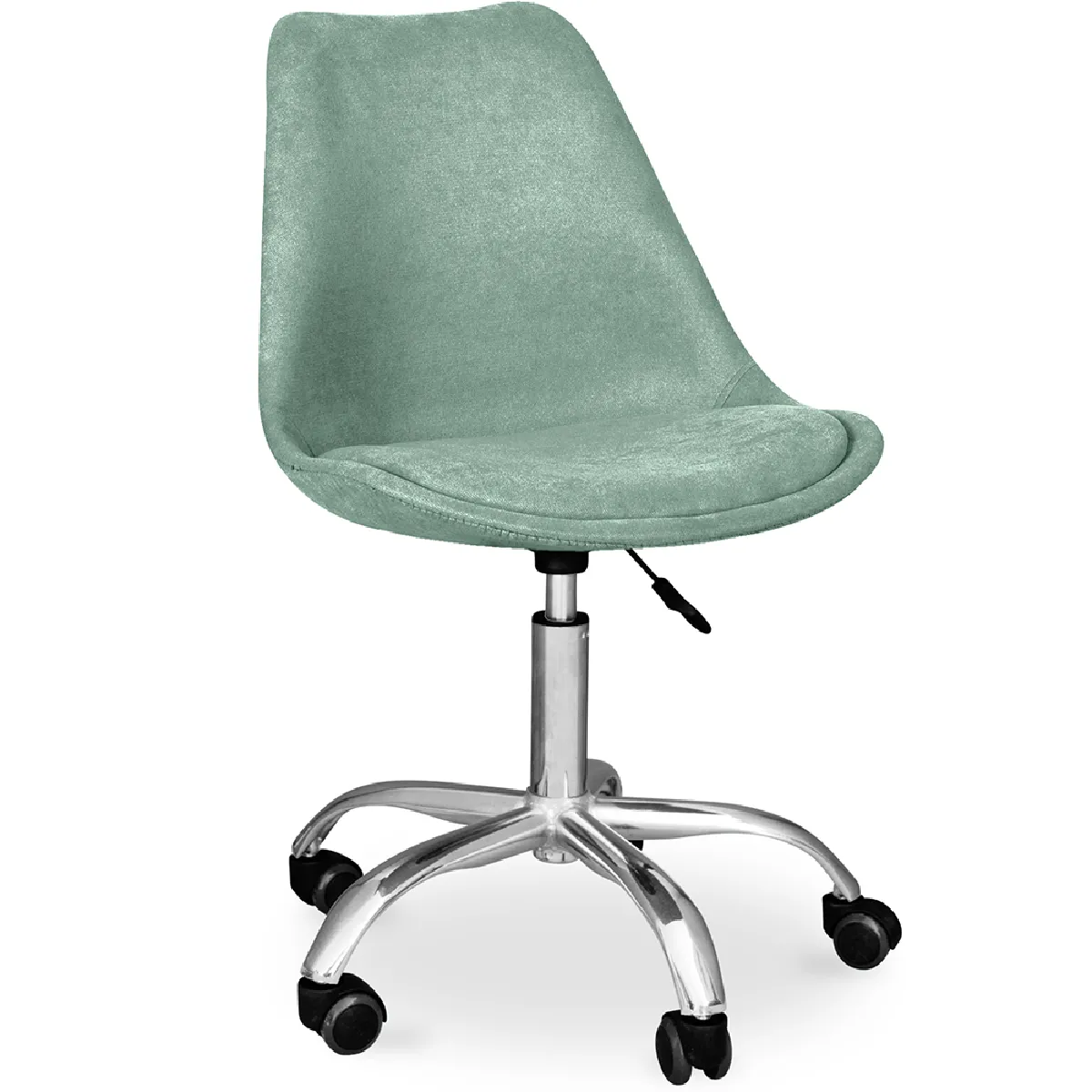 Chaise de bureau rembourrée - avec roulettes - Tulip Bleu pastel Chaise de bureau rembourrée - avec roulettes - Tulip Bleu pastel
