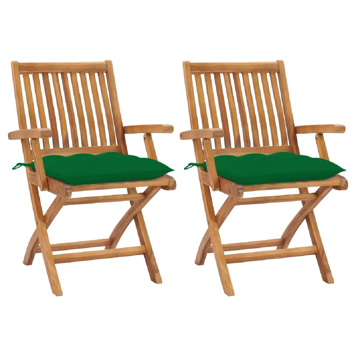 vidaXL Chaises de jardin avec coussins lot de 8 Teck - vue 2
