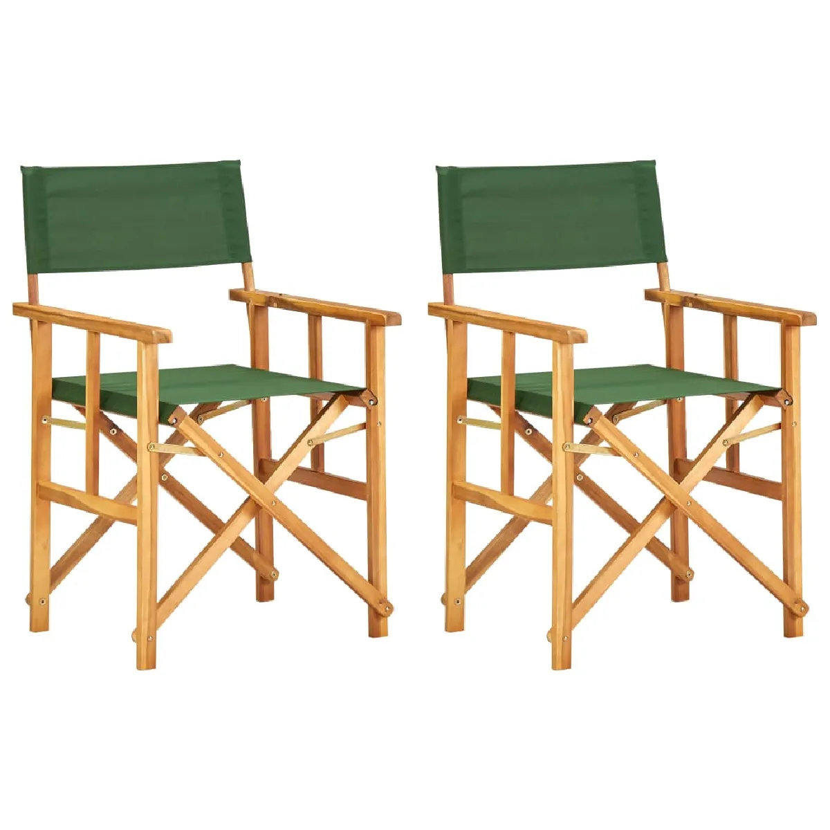 vidaXL 2x Bois Massif d'Acacia Chaises de Metteur en Scène Chaises de Camping Chaises de Plage Chaises de Jardin Chaises 45946 - vue 2