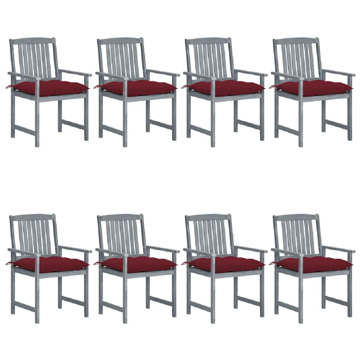 Vidaxl Chaises de jardin et coussins Bois d'acacia lot de 8