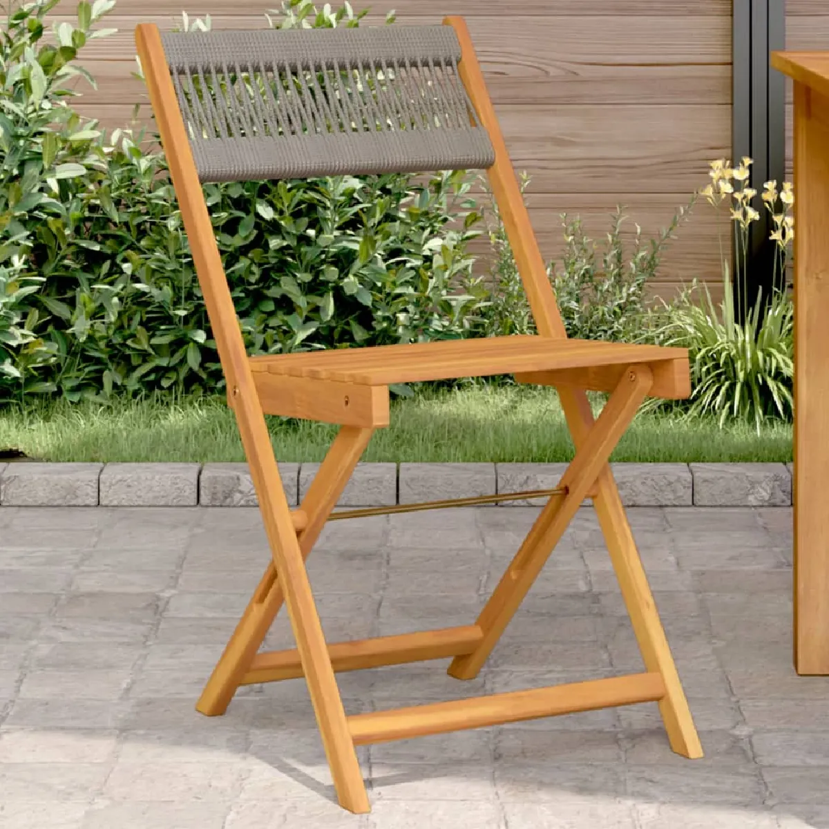 vidaXL Chaises de bistrot - Acacia - Lot de 2