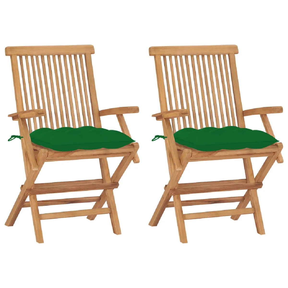 vidaXL Chaises de jardin avec coussins - Bois de teck