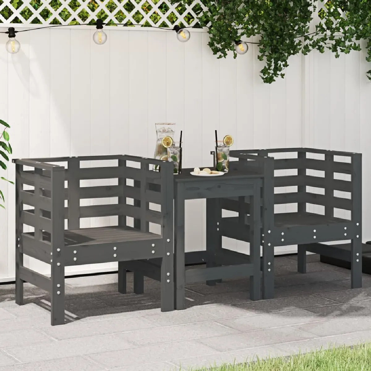 vidaXL Chaises de Jardin 2 pcs Sièges avec Accoudoir Fauteuils avec Dossier Meuble de Terrasse Patio Extérieur 825390 - vue 4