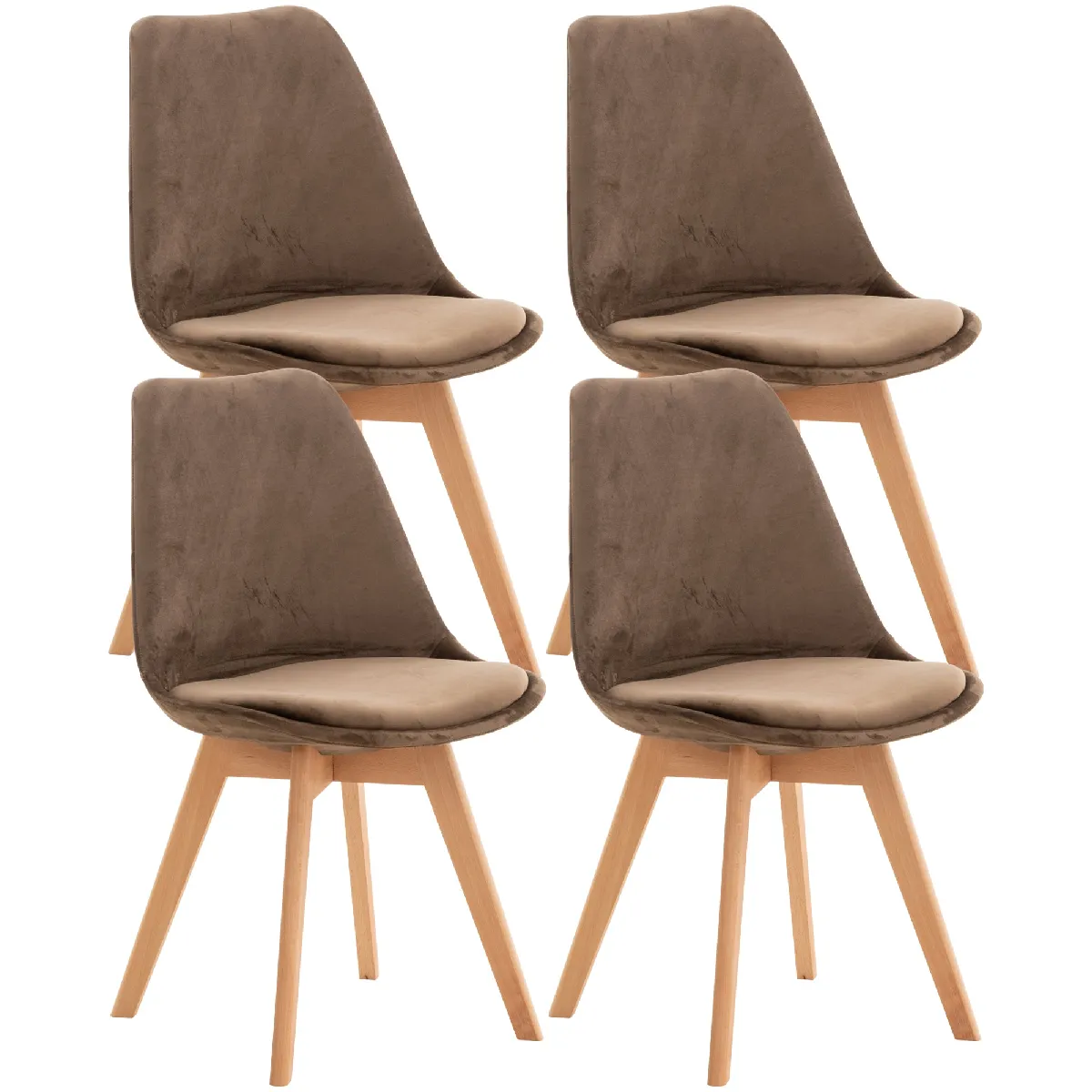 Décoshop26 Chaises lot de 4 - Foncé Marron