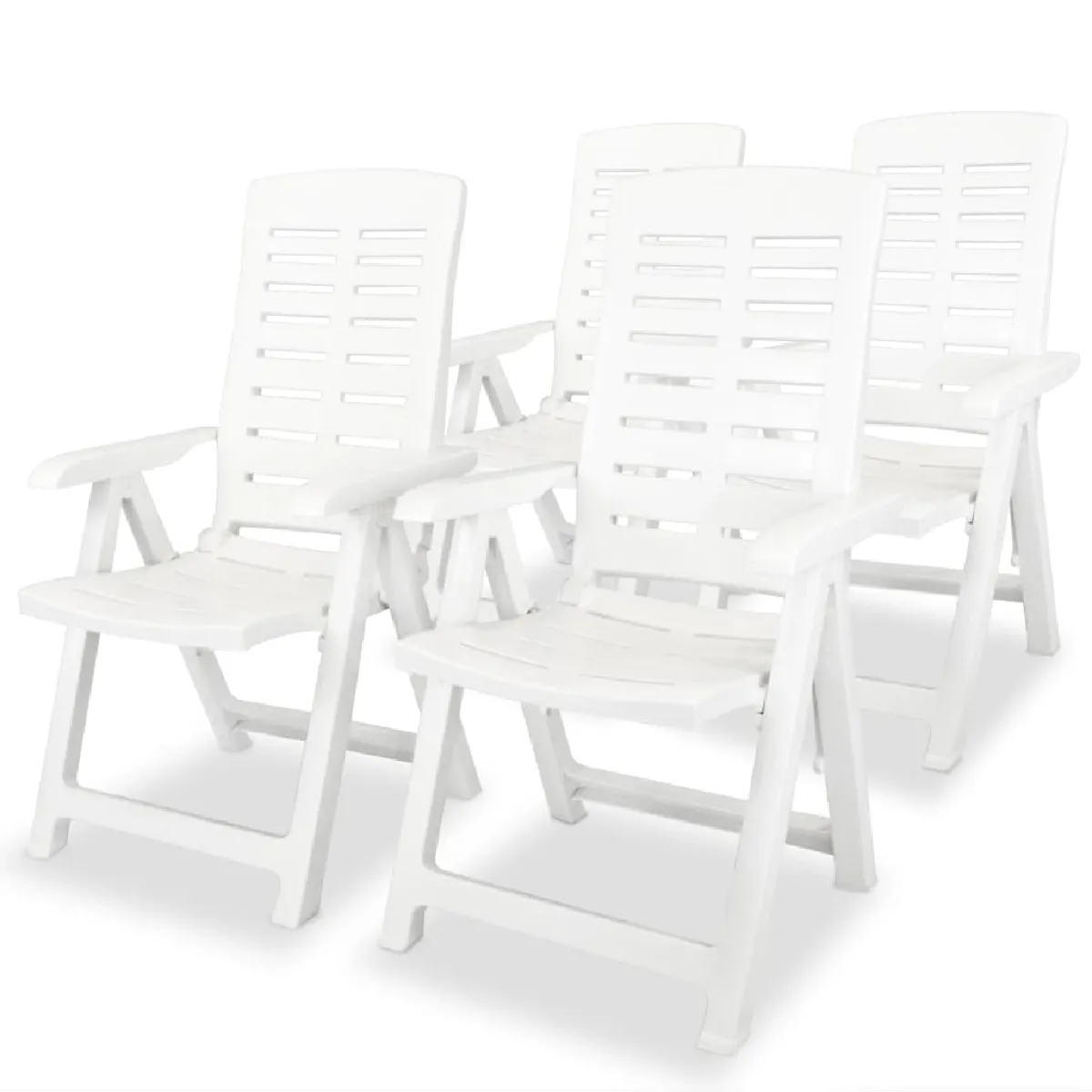 vidaXL Chaises inclinables de jardin lot de 4 Plastique