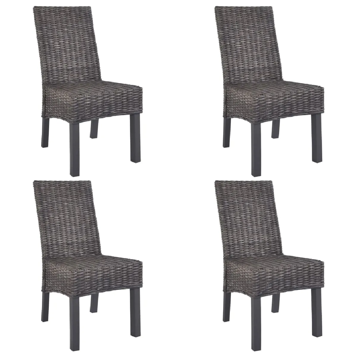 VIDAXL Lot de 4 Chaises Rotin Kubu - vue 2