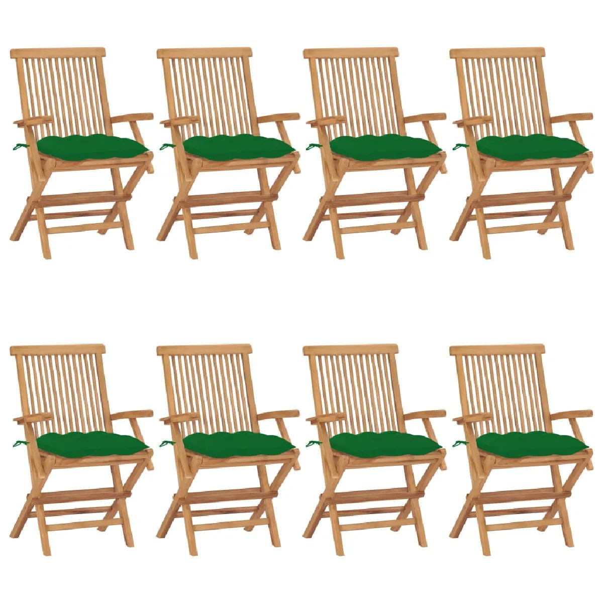vidaXL Chaises de jardin avec coussins Bois de teck - vue 7