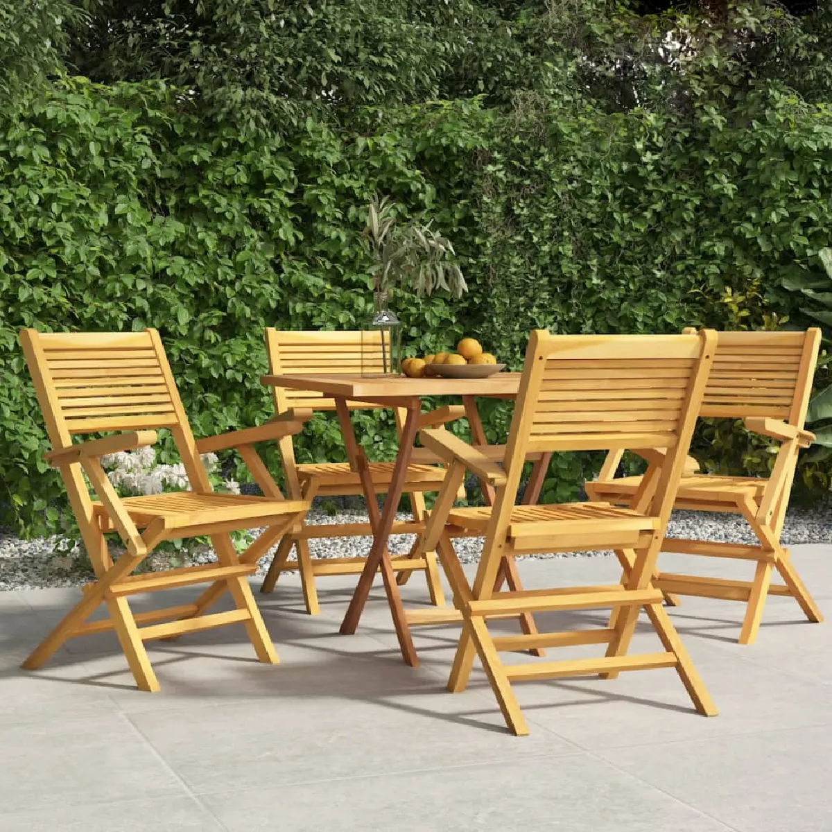 vidaXL Chaises de jardin pliantes 2 pcs 47x62x90 cm bois massif teck 362761