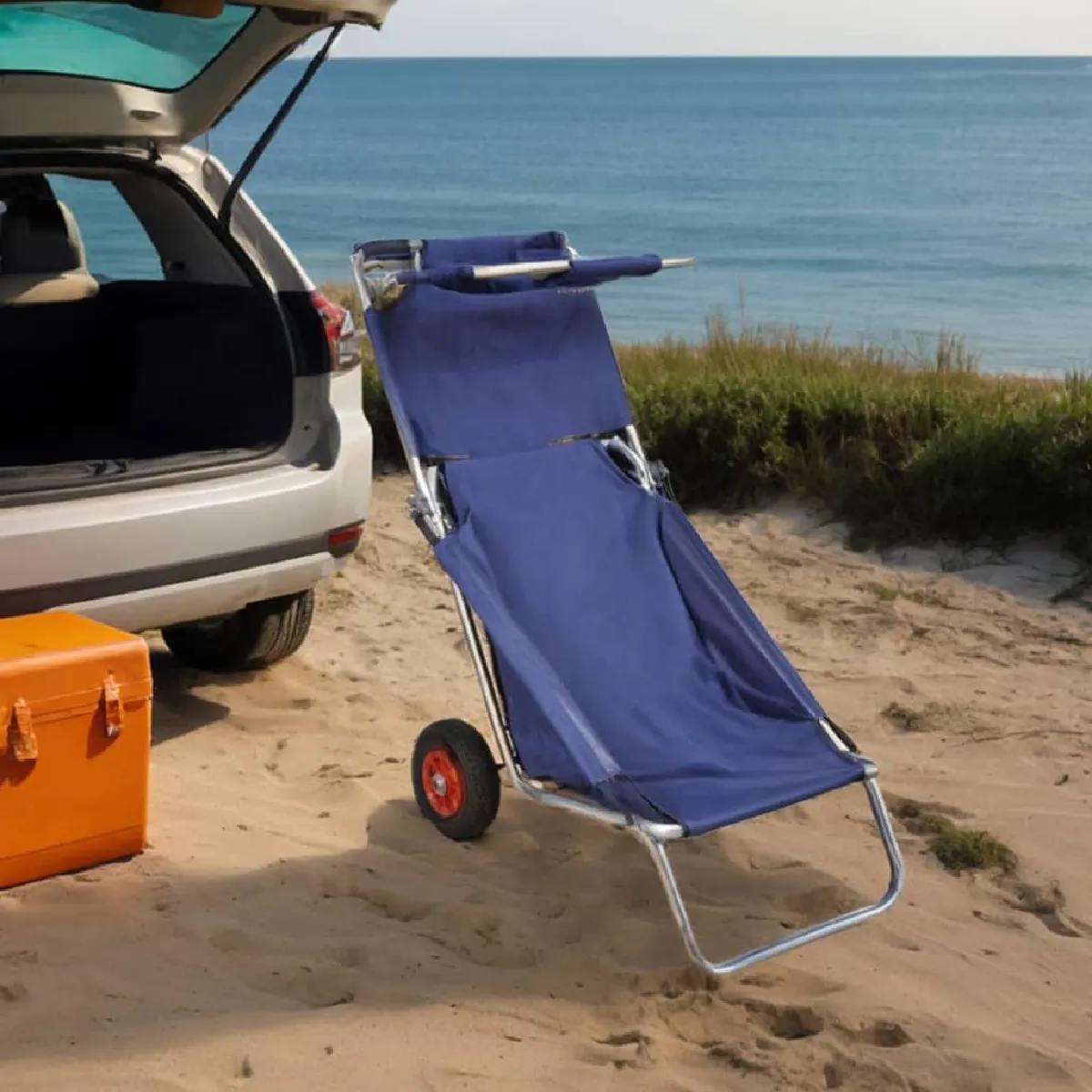 vidaXL Chariot de plage pliable