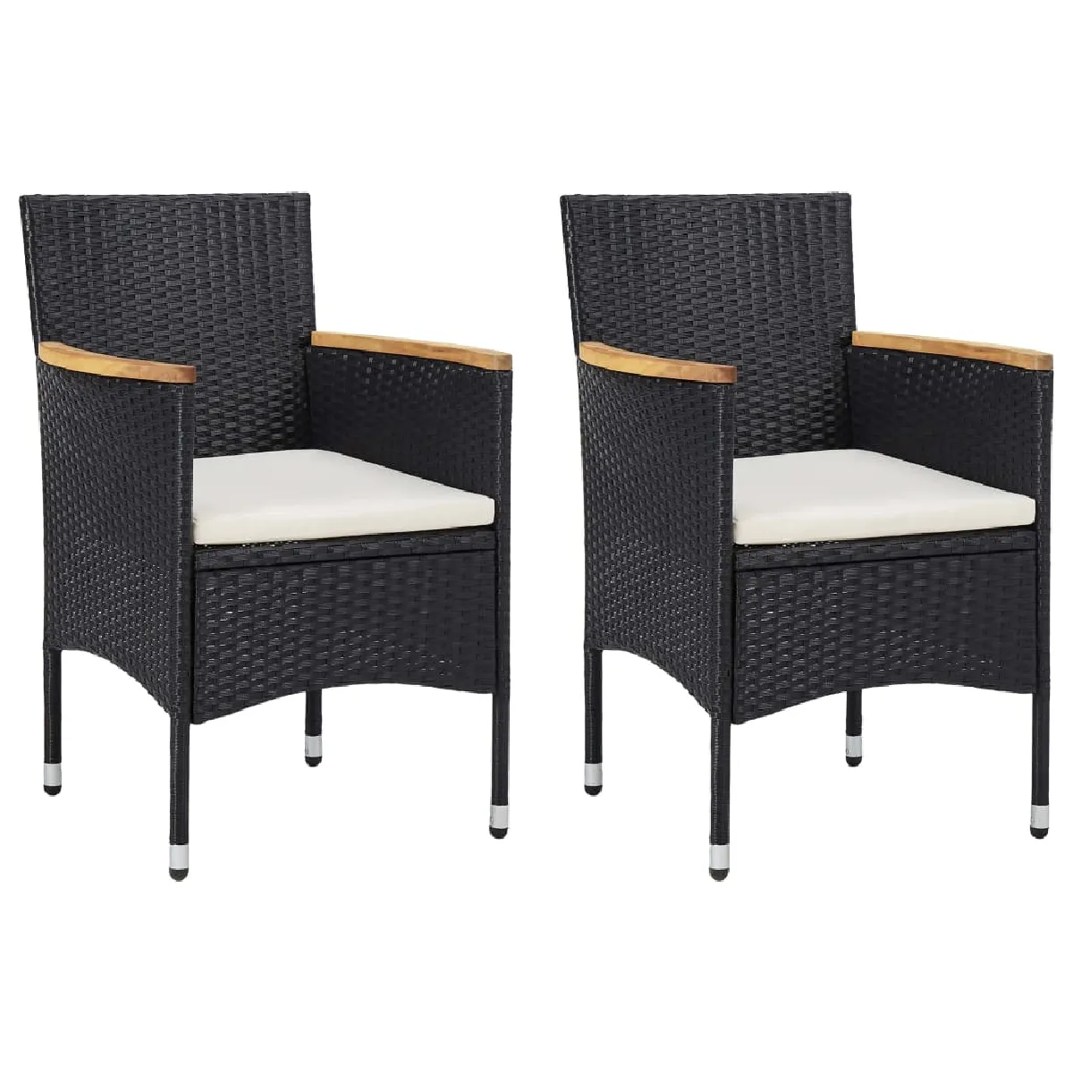 vidaXL Lot de 2 chaises longues avec table - vue 6