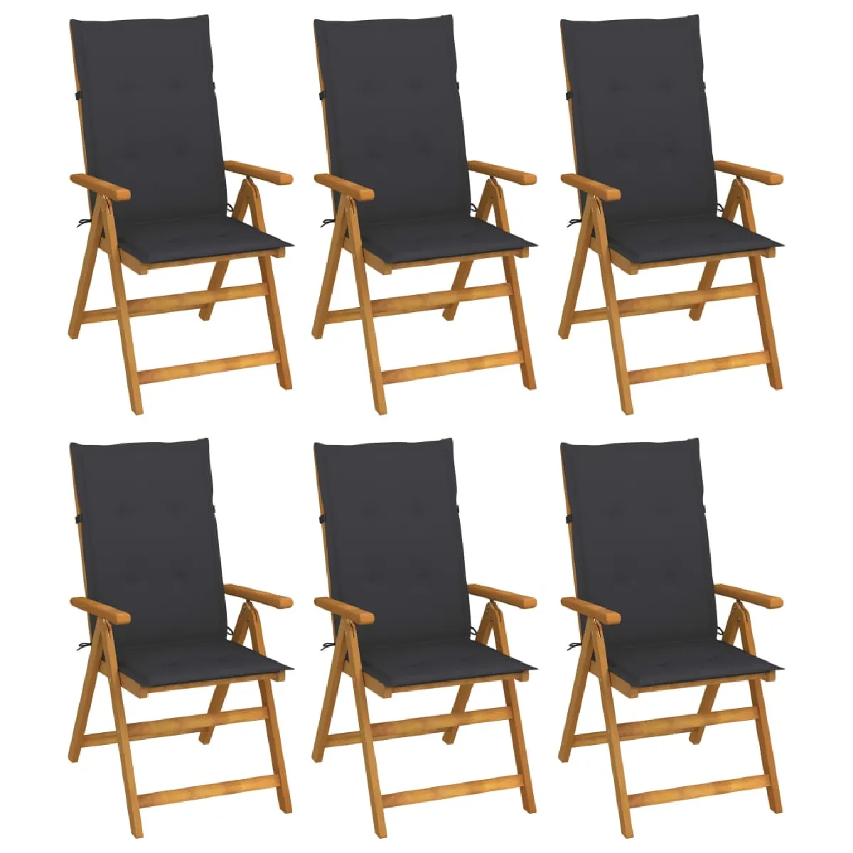 VidaXL Chaises pliables de jardin Bois d'acacia - vue 5