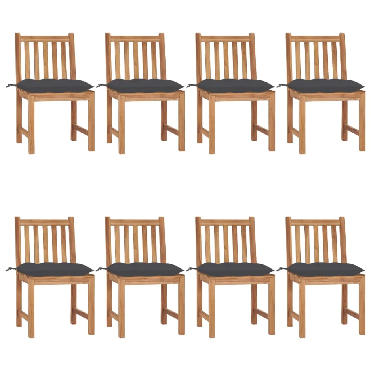 Vidaxl Chaises De Jardin Avec Coussins - Anthracite