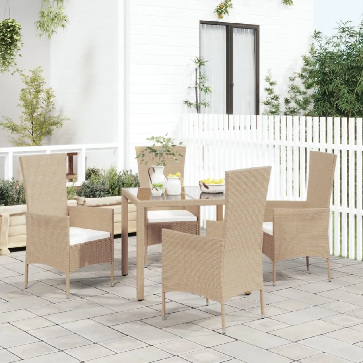 vidaXL Chaises de jardin en résine tressée - vue 3