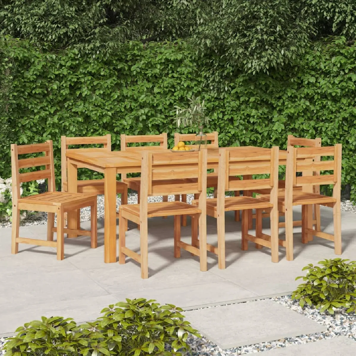vidaXL Chaises de jardin Teck solide - vue 2
