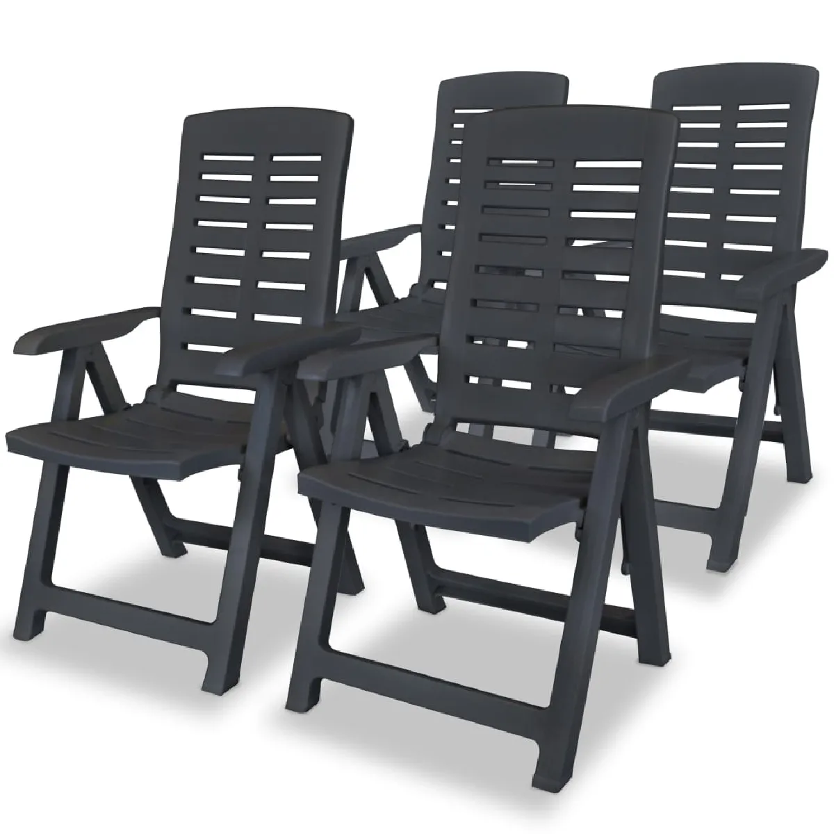 vidaXL Chaises de Jardin Inclinables Plastique - vue 4