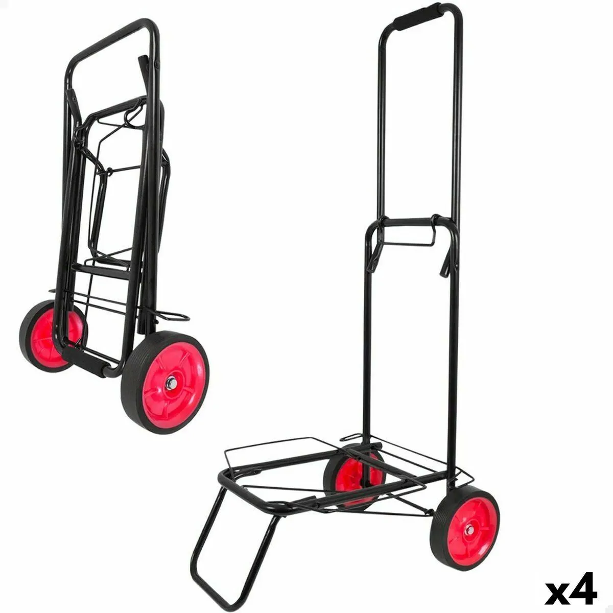 Aktive Chaises de jardin pliables - Noir et rouge Aktive Chaises de jardin pliables - Noir et rouge