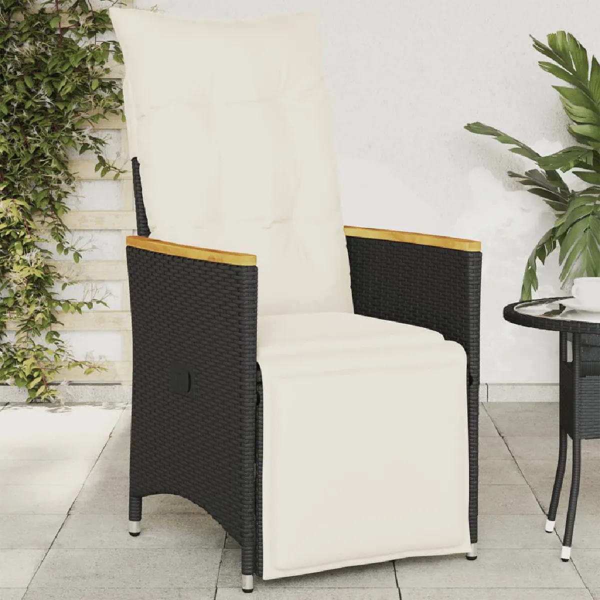 vidaXL Chaise inclinable de jardin avec coussin