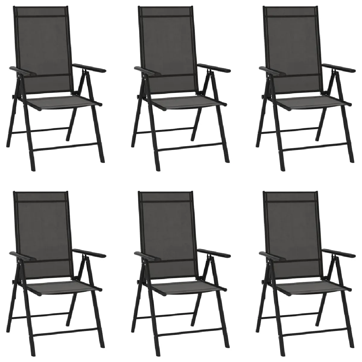 Vidaxl Chaises pliantes de jardin Poly rotin et bois d'acacia lot de 6 - vue 5