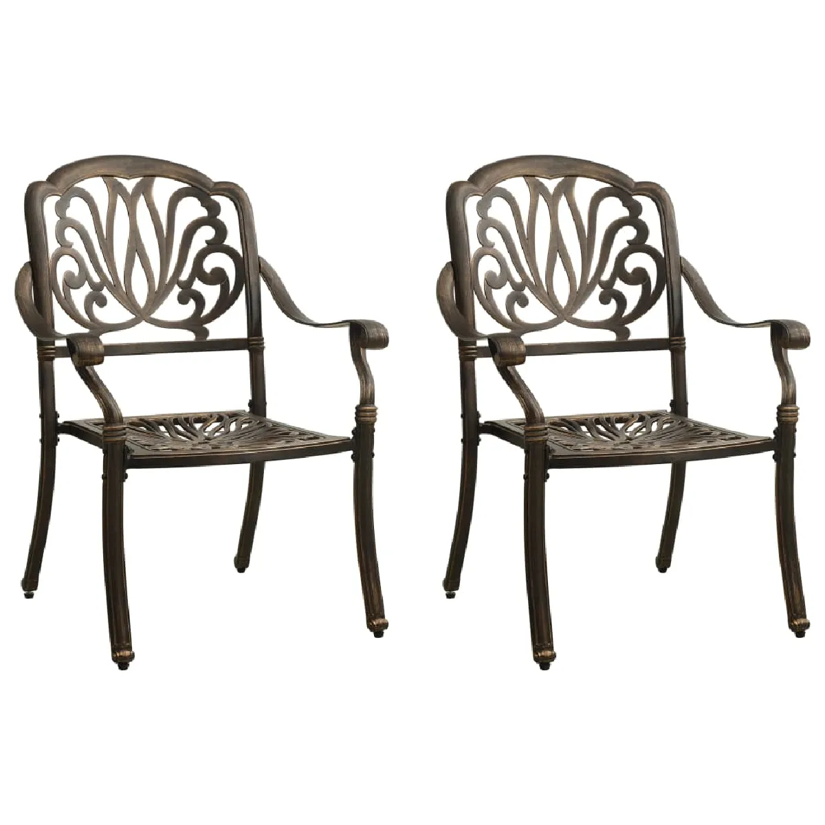 vidaXL Chaises de jardin - Lot de 2 - Bronze