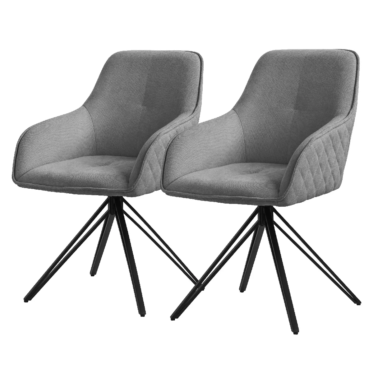 Ml-Design Gris Chaises Pivotantes Lot 2