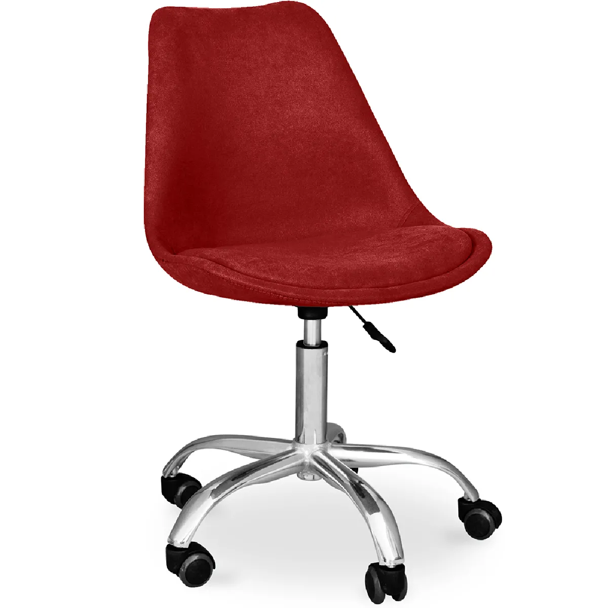 Chaise de bureau rembourrée - avec roulettes - Tulip Rouge Chaise de bureau rembourrée - avec roulettes - Tulip Rouge