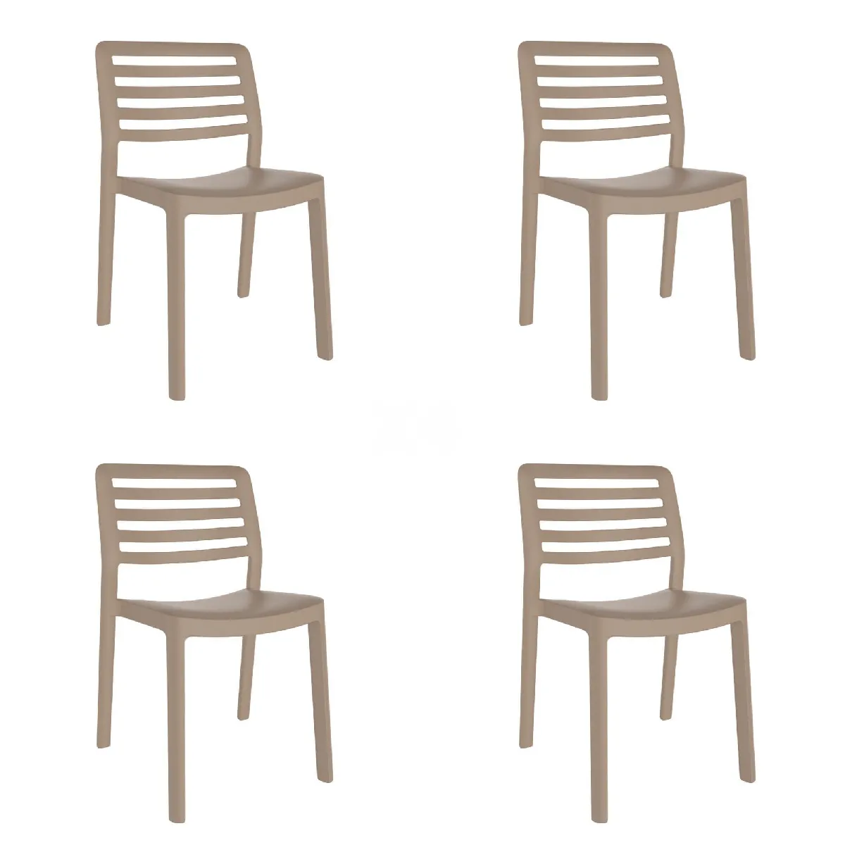 Resol Wind - Set de 4 chaises translucides empilables Resol Wind - Set de 4 chaises translucides empilables