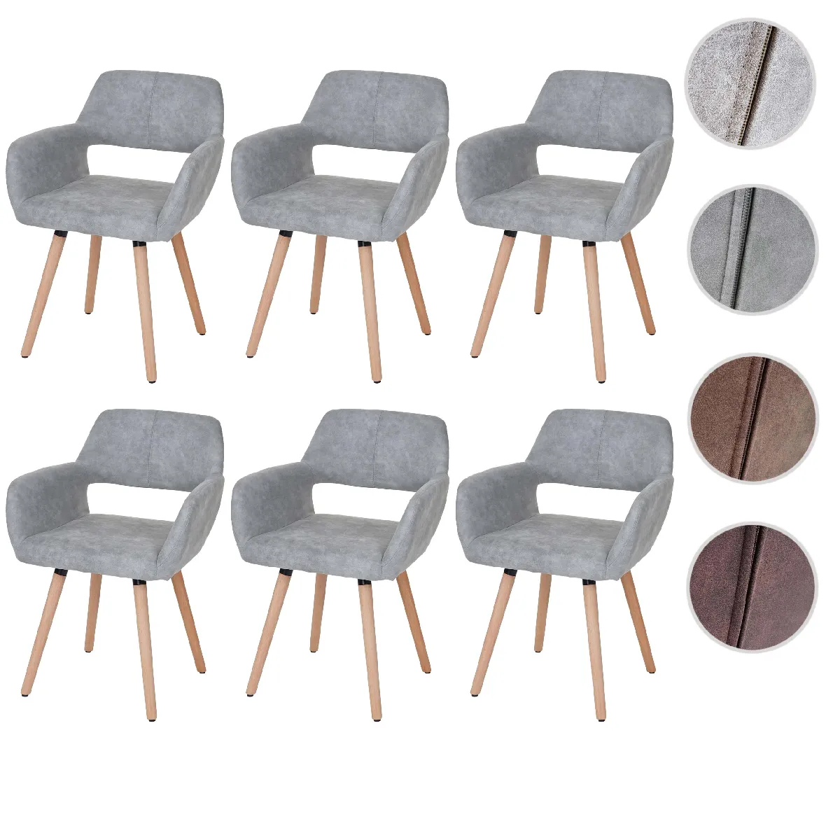Mendler Gris Chaises Rétro Hwc-A50