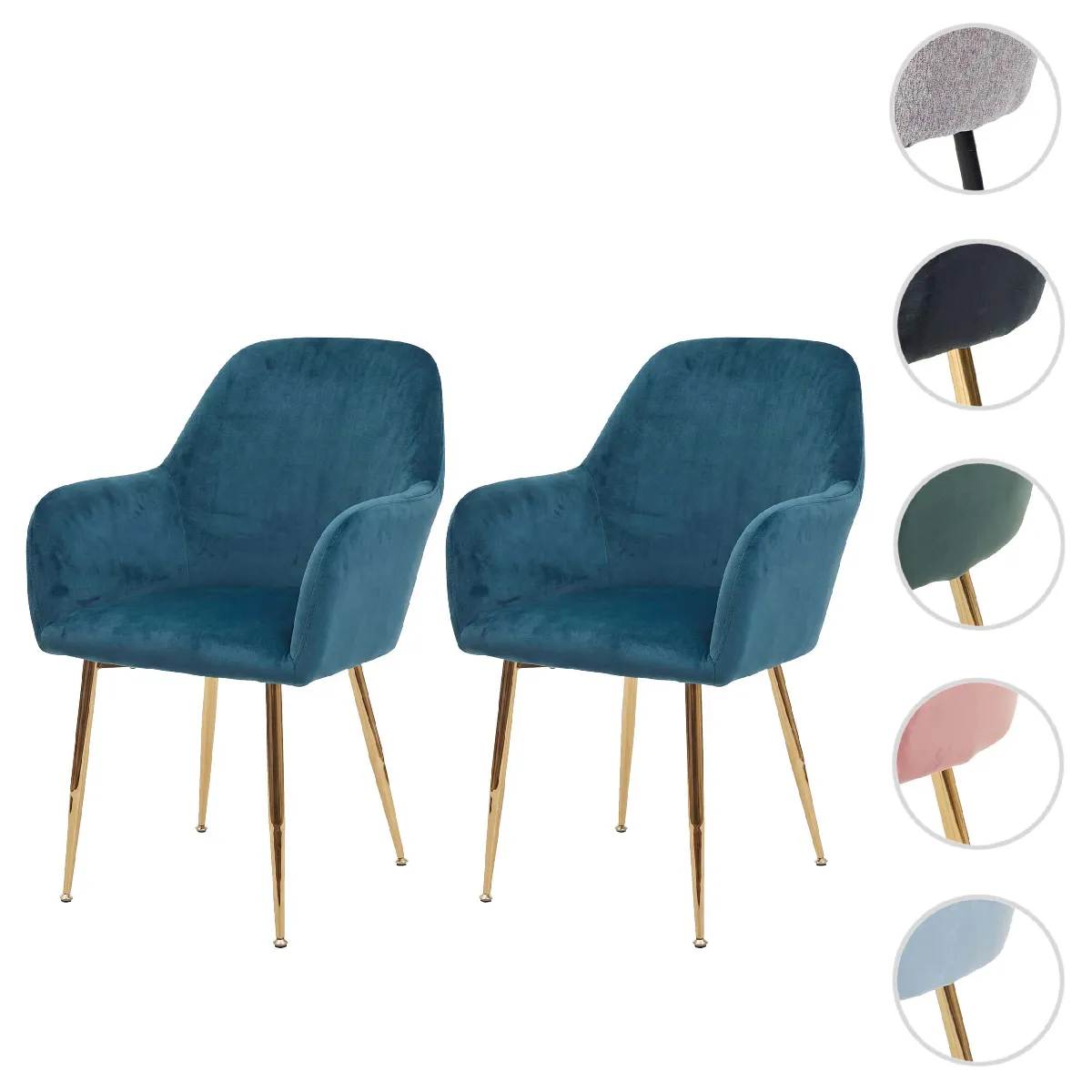 HWC-F18 Chaises rétro - Velours menthe