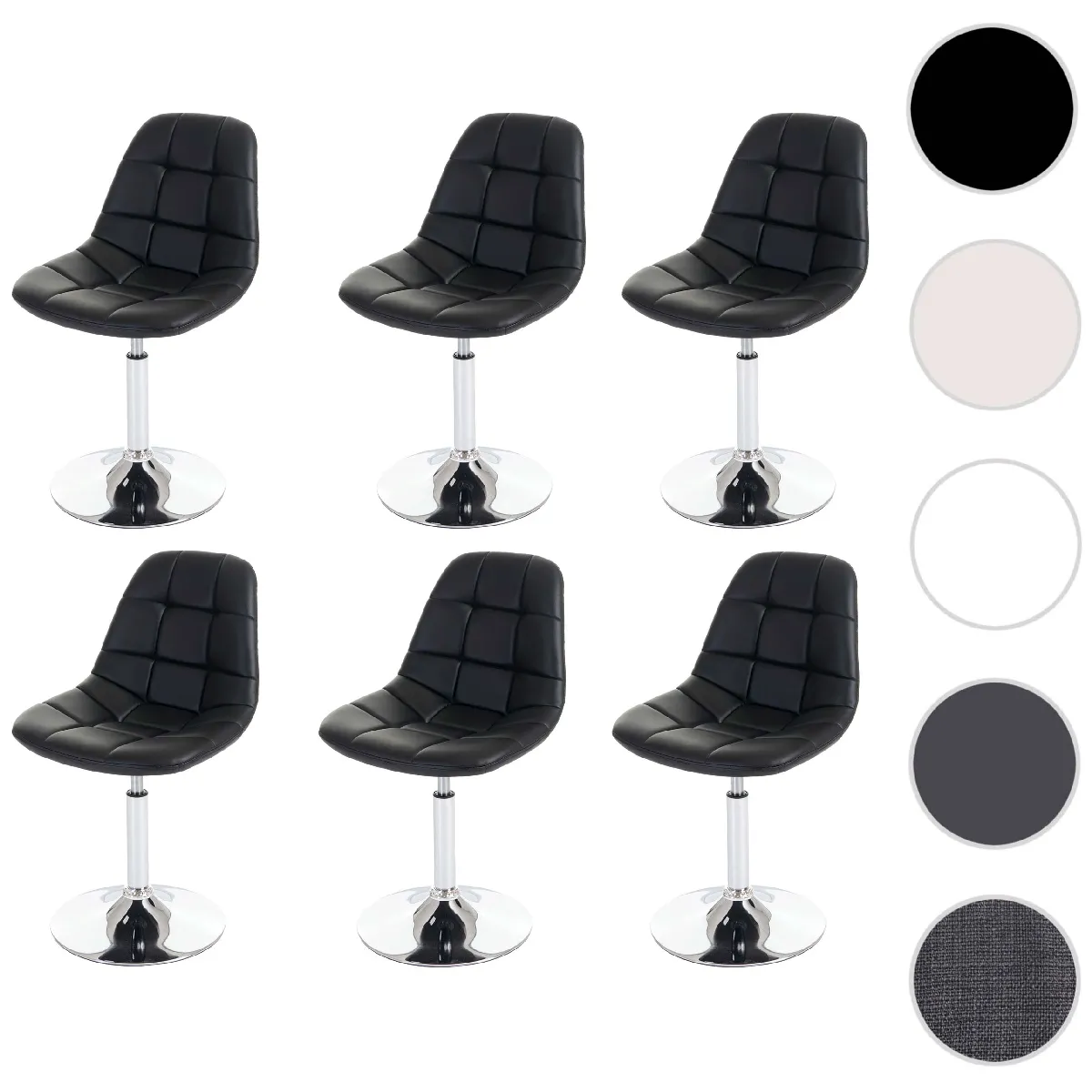 Mendler Chaises Cascina lot de 6 - Noir Mendler Chaises Cascina lot de 6 - Noir