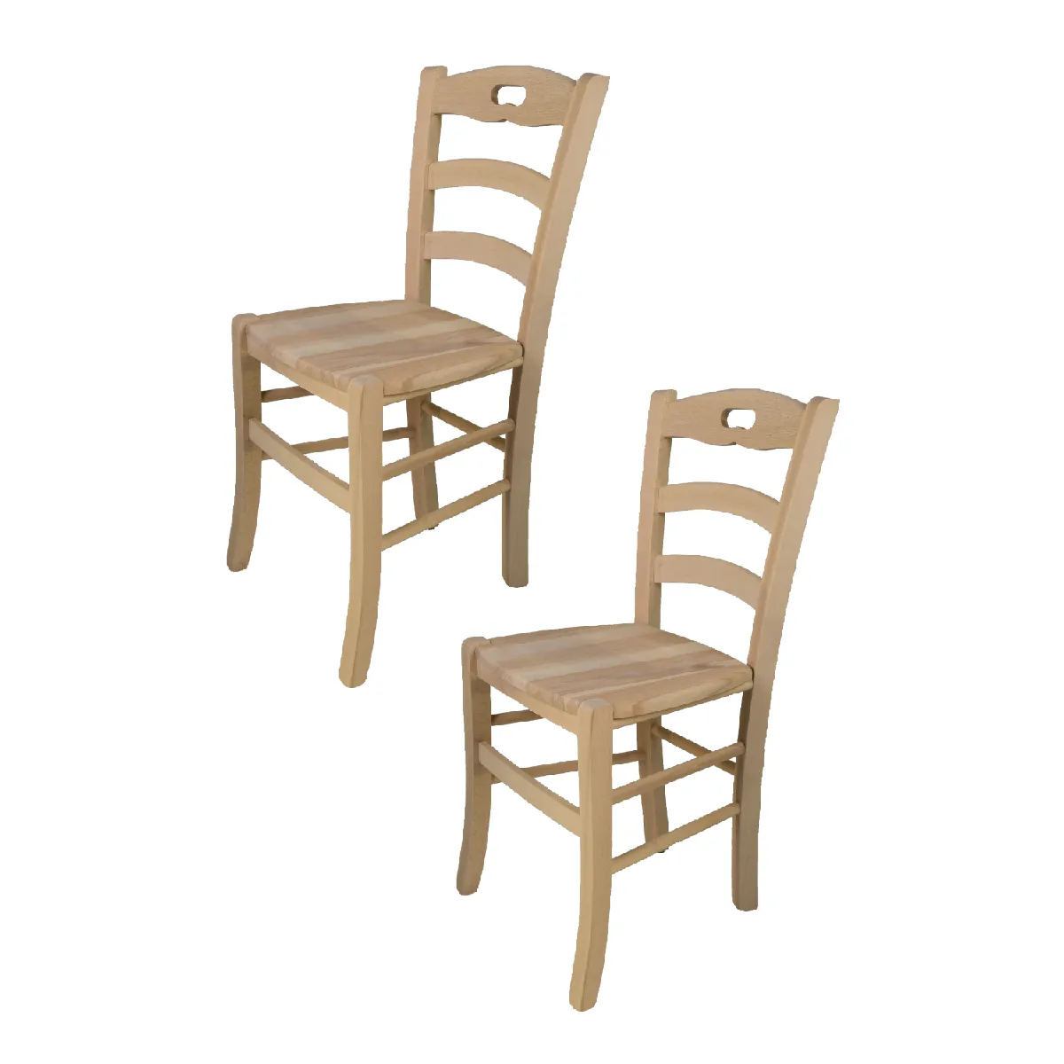 Tommychairs Set 2 chaises CROSS structure en hêtre laqué en couleur aniline et assise en bois
