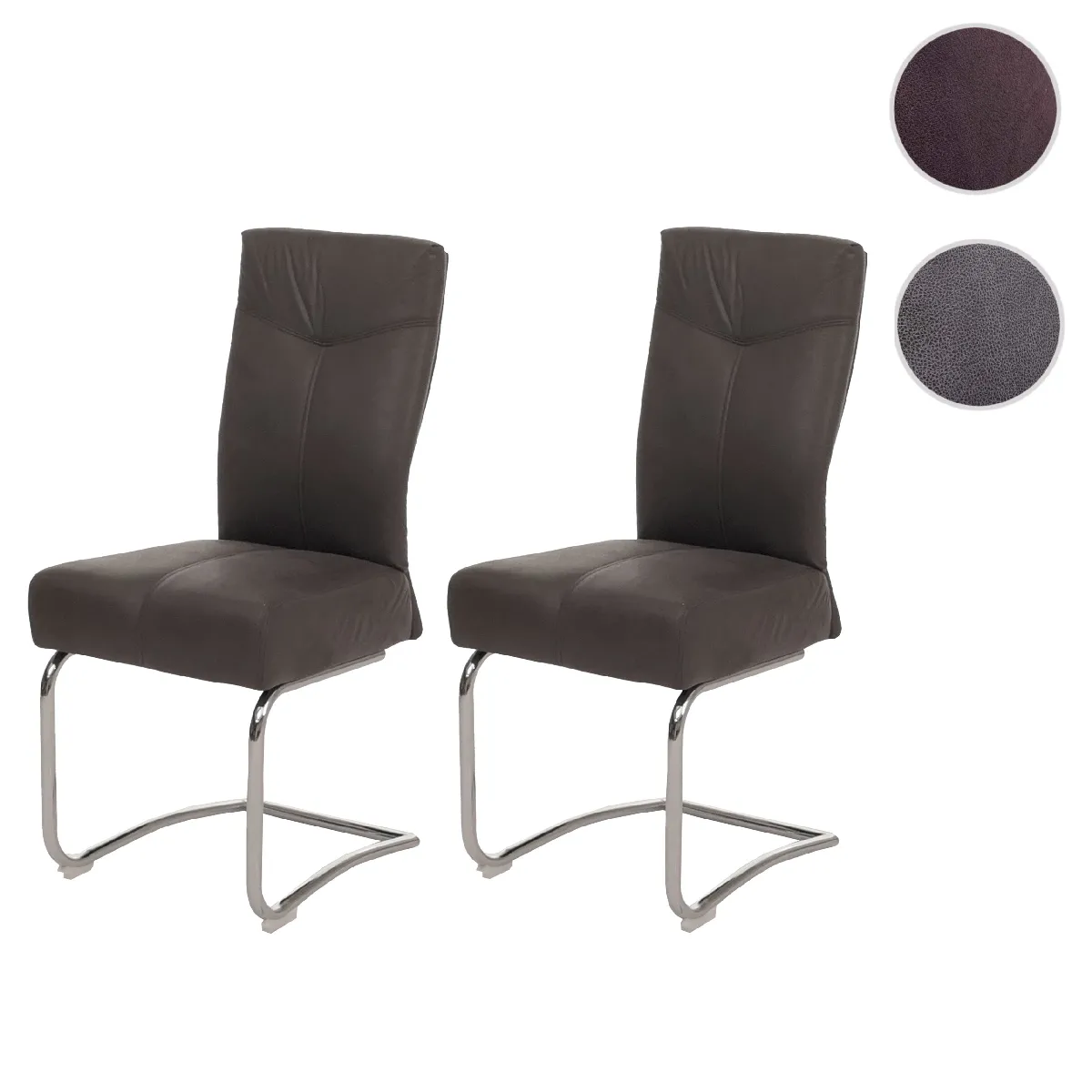 Mendler 2x Chaise Salle à Manger HWC-G56 - Gris