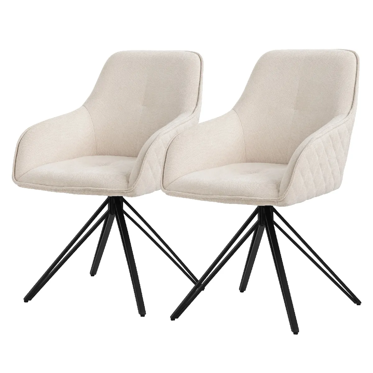 Ml-Design 2X Chaises Pivotantes Crème