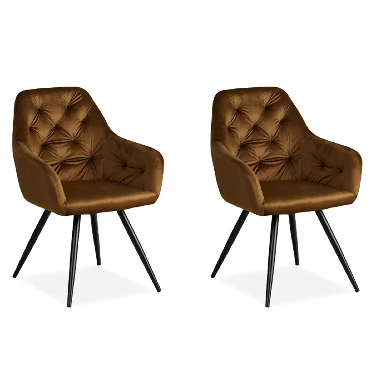 Decoshop26 Chaises Velours - Marron