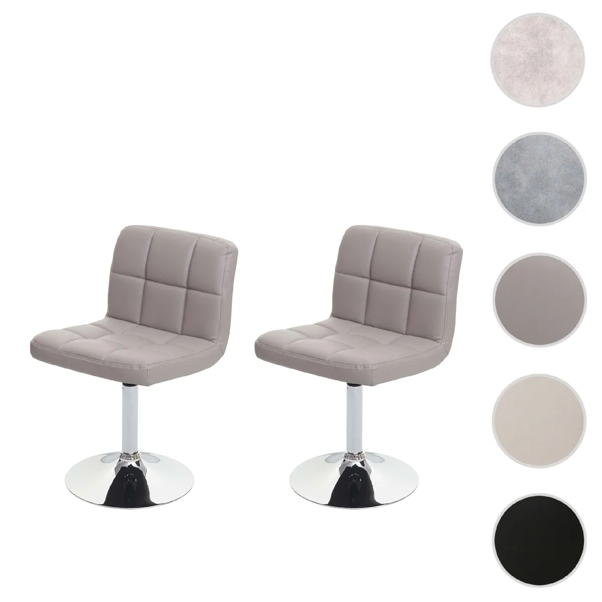 Mendler Gris Kavala - Lot De 2 Chaises Pivotantes - Taupe