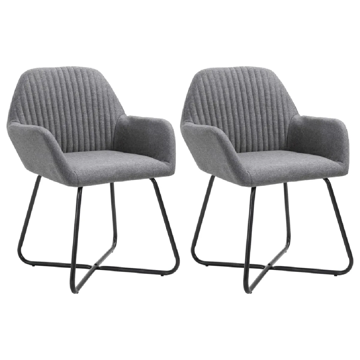 vidaXL Chaises à Manger Gris Foncé