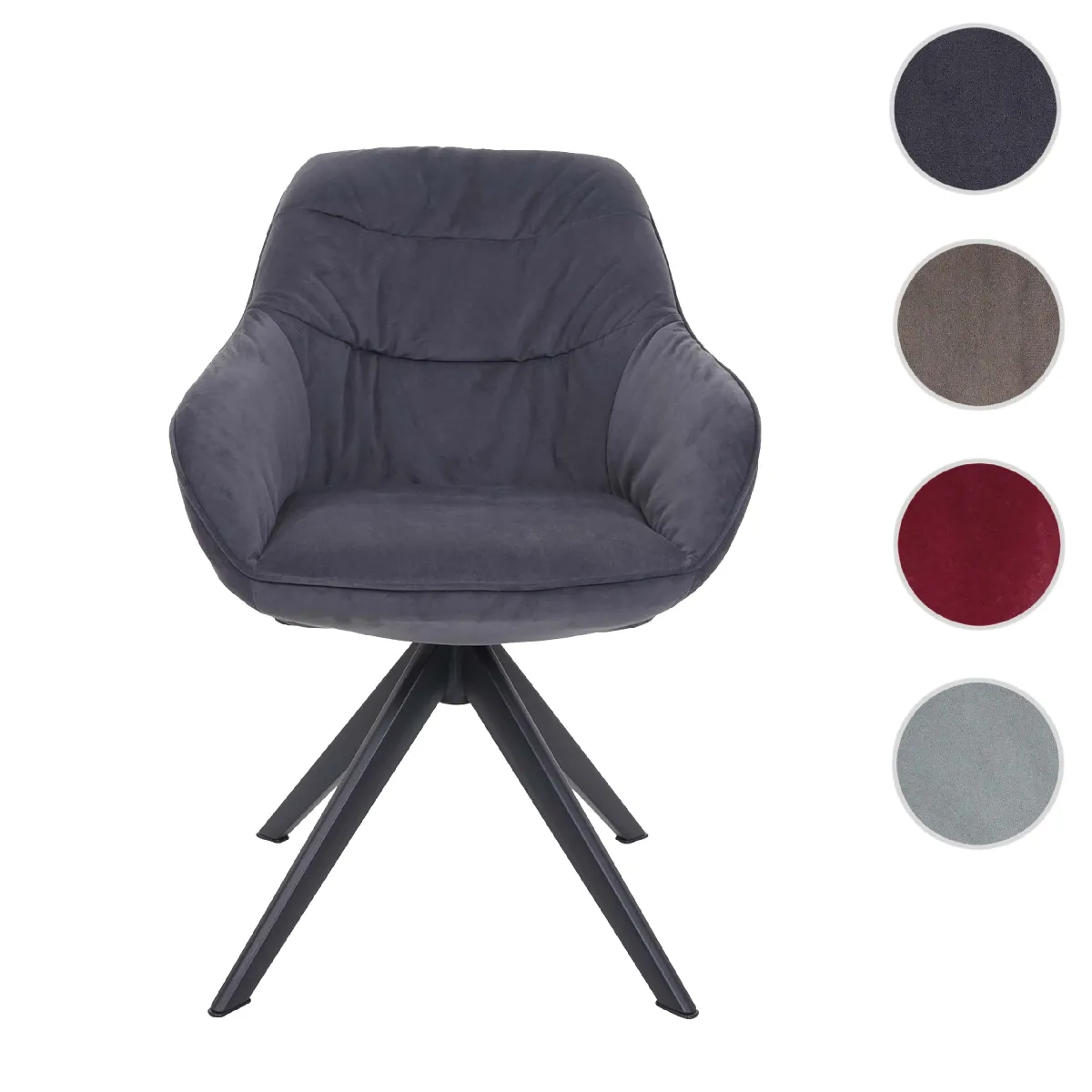 Mendler Gris Hwc-K28 - Chaise Pivotante Tissu