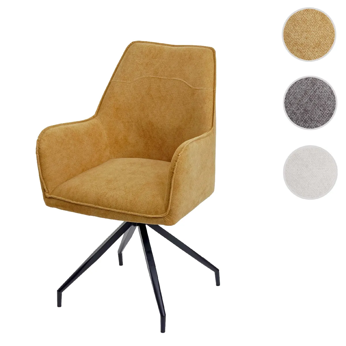 Mendler Chaise HWC-K15 - Jaune